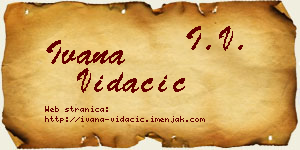 Ivana Vidačić vizit kartica